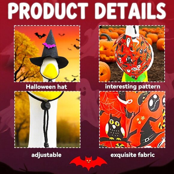 Witch Hat and Colorful Scarf for Halloweens Yard Lawn Outdoor Garden Patio - Picture 3 of 6